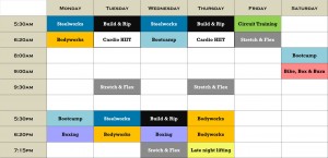 Group Fitness Timetable